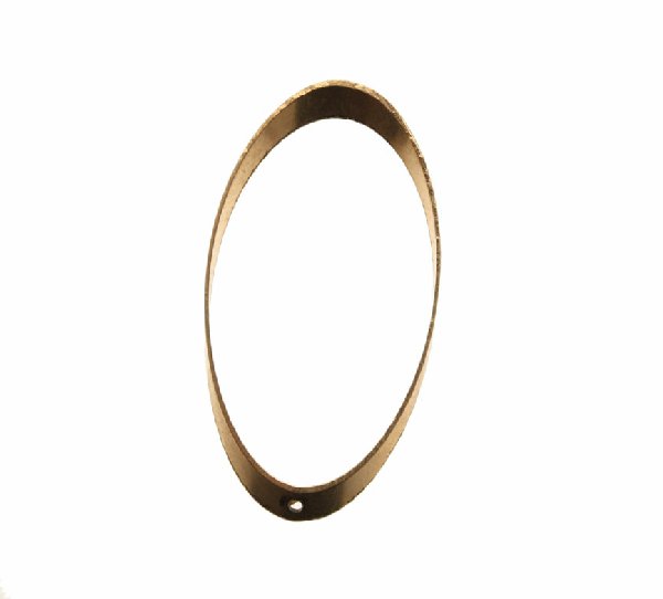 Base per orecchino a forma di ovale liscio, largo 18 mm., lungo 39 mm.