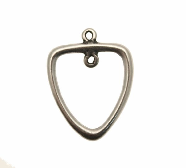 Base per orecchino a forma di triangolo liscio bombato, largo 27 mm., lungo 35 mm.