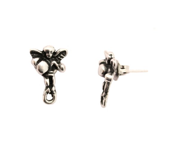 Perno a forma di angioletto, 11x7 mm., con un anellino chiuso sotto, CONF.2 PZ