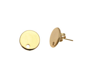 Perno tondo piatto liscio, 12x12 mm., con un foro in basso