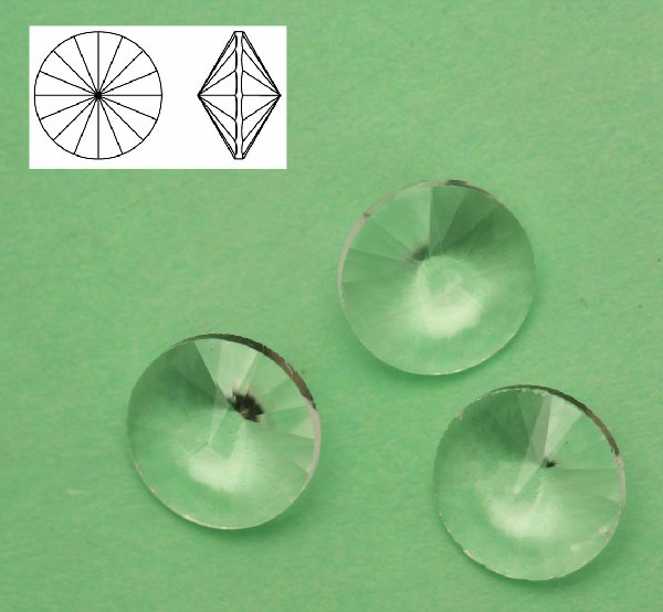 Gemma tonda a rivolo sfaccettata, in cristallo, colore CRYSTAL (no foiled)