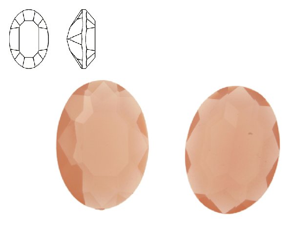 Gemma ovale sfaccettata, in resina, colore ROSA OPALE