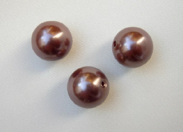 Perla effetto perlato in resina liscia colore Bronzo rosato
