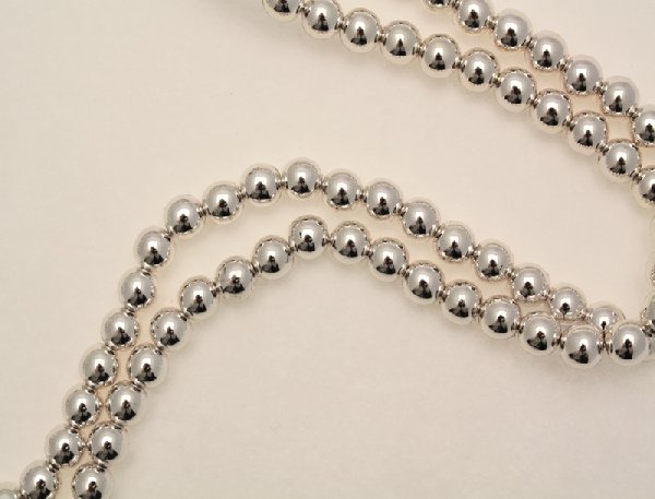 Filo di perle effetto perlato tonde in resina butterfly colore argento