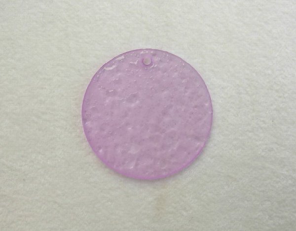 Paiette ghiacciata in resina con foro in alto color Glicine