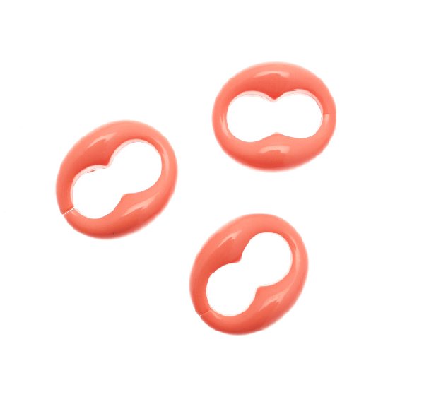 Elemento marinaro ovale apribile, componibile per catena, in resina, color Rosa acceso
