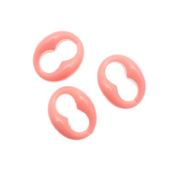 Elemento marinaro ovale apribile, componibile per catena, in resina, color Rosa fluo