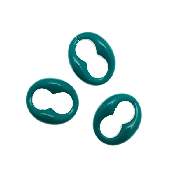 Elemento marinaro ovale apribile, componibile per catena, in resina, color Verde smeraldo medio