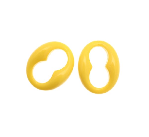 Elemento marinaro ovale apribile, componibile per catena, in resina, color Giallo