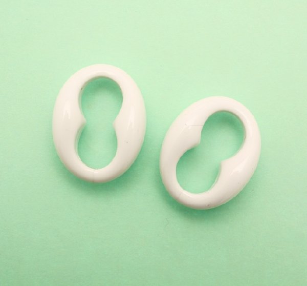 Elemento marinaro ovale apribile, componibile per catena, in resina, color Bianco gesso