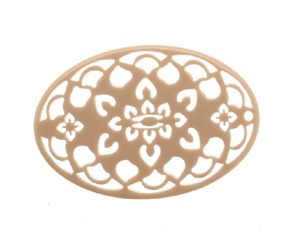 Filigrana ovale, in resina, 35x55 mm., colore Beige