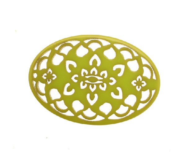 Filigrana ovale, in resina, 35x55 mm., colore Verde
