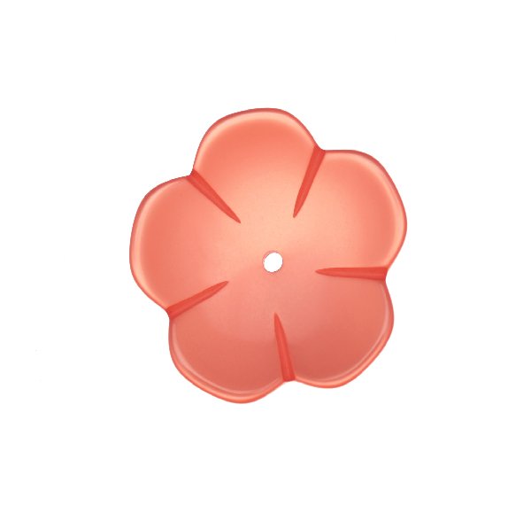 Fiore a cinque petali, 40 mm., colore Padparadscha perlato