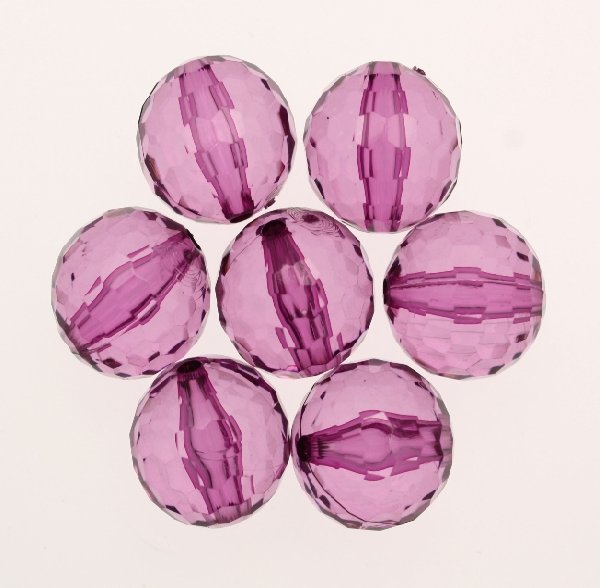 Palla multisfaccettata in resina color Lavanda trasparente