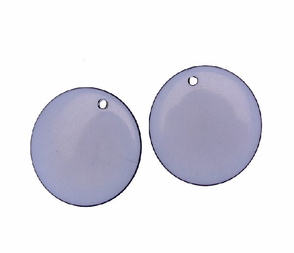 Paiette tonda liscia piatta con foro in alto, in resina, color Blu montana opale