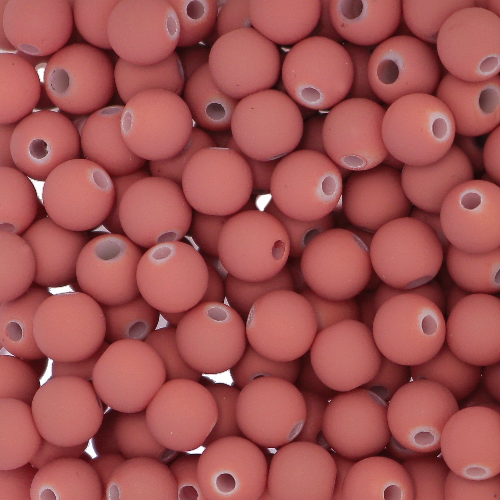 Confezione da 150 pezzi di Palline lisce opache in resina, da 4 mm., colore Rosa Antico Scuro