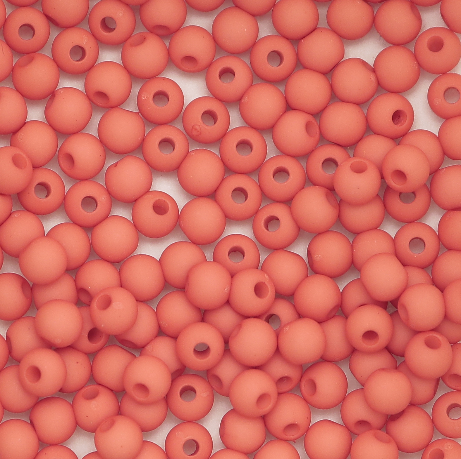 Confezione da 150 pezzi di Palline lisce opache in resina, da 4 mm., colore Rosa Pesca Scuro