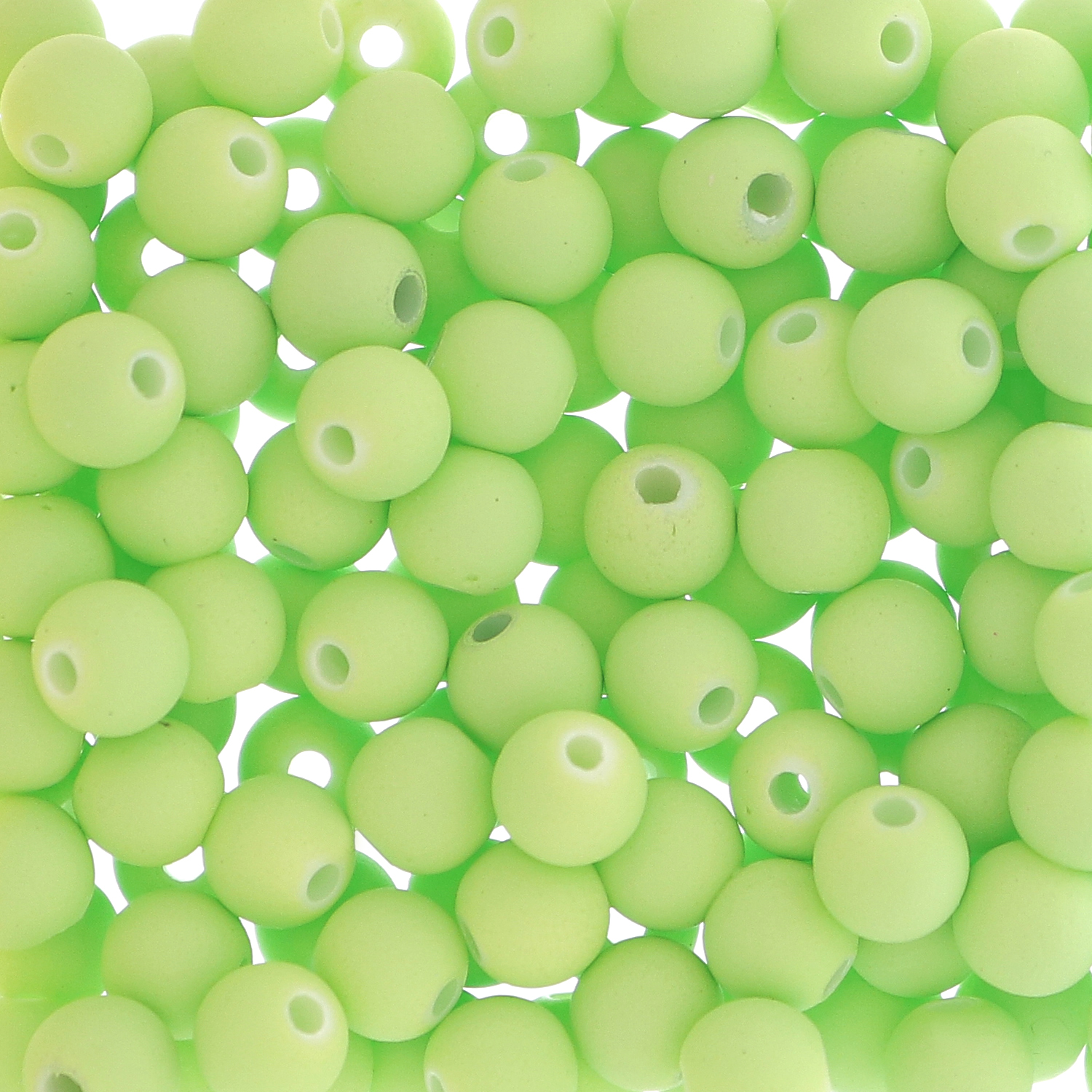 Confezione da 80 pezzi di Palline lisce opache in resina, da 6 mm., colore Verde Chiaro