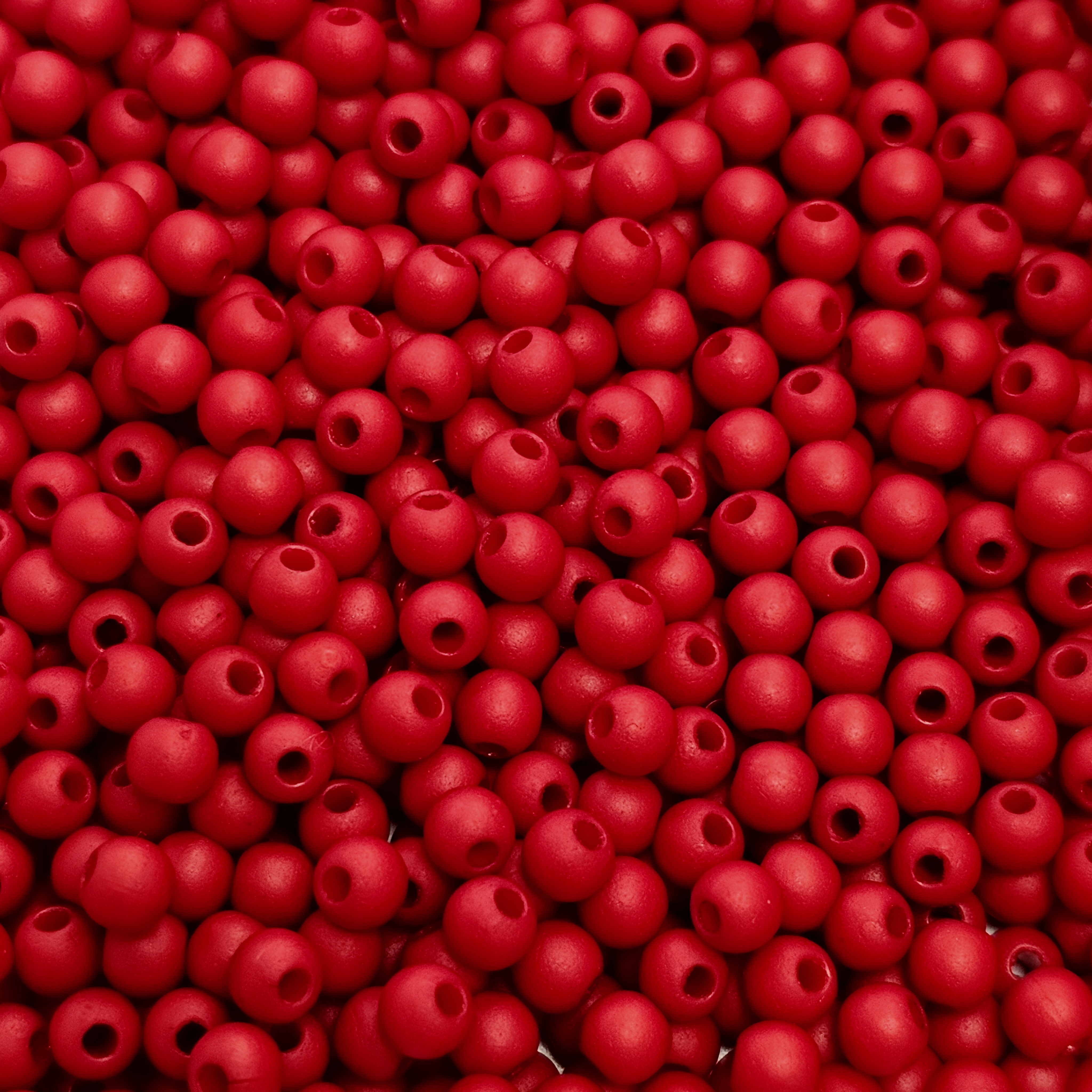 Confezione da 80 pezzi di Palline lisce opache in resina, da 6 mm., colore Rosso Medio