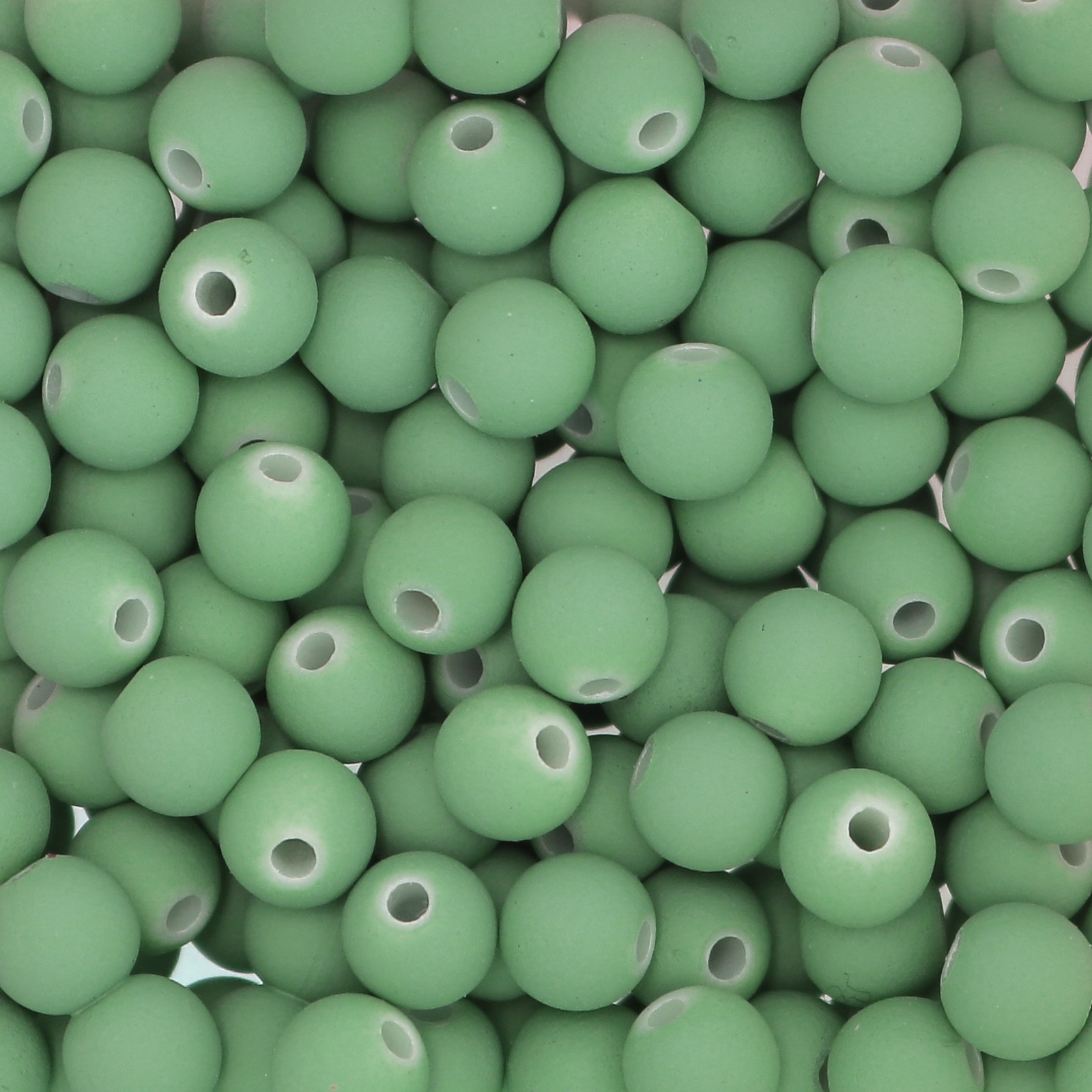Confezione da 80 pezzi di Palline lisce opache in resina, da 6 mm., colore Verde Salvia
