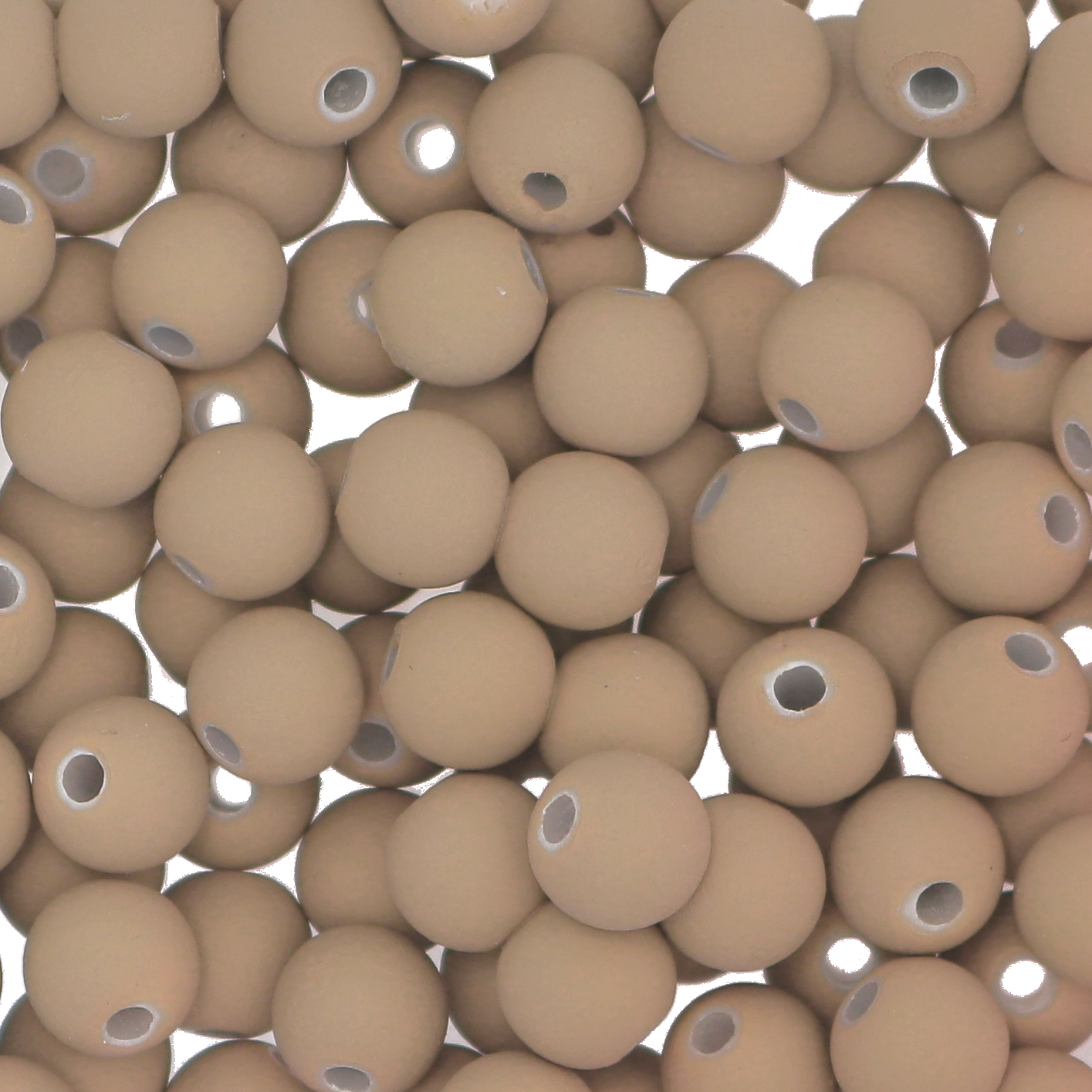 Confezione da 80 pezzi di Palline lisce opache in resina, da 6 mm., colore Tortora