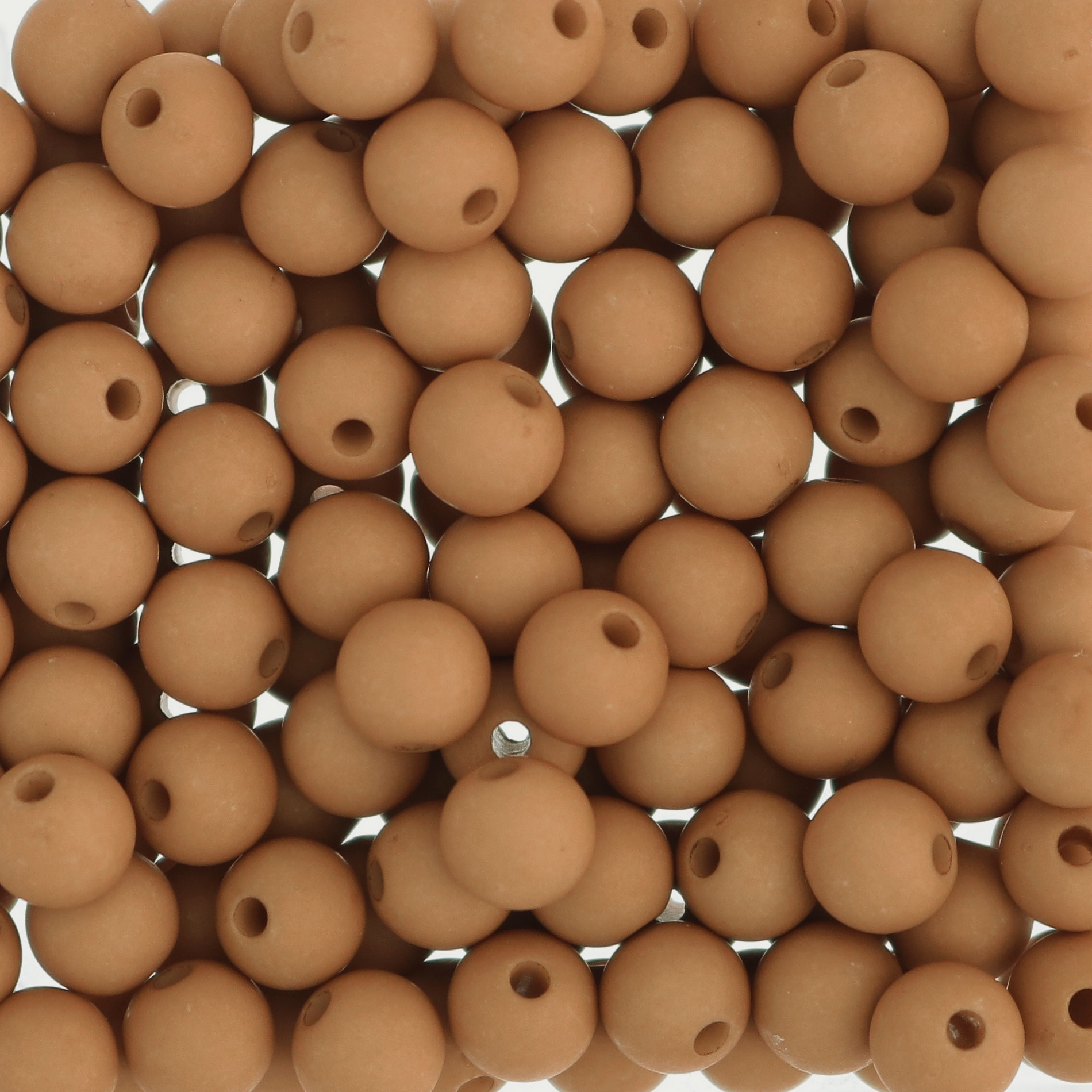 Confezione da 80 pezzi di Palline lisce opache in resina, da 6 mm., colore Mandorla
