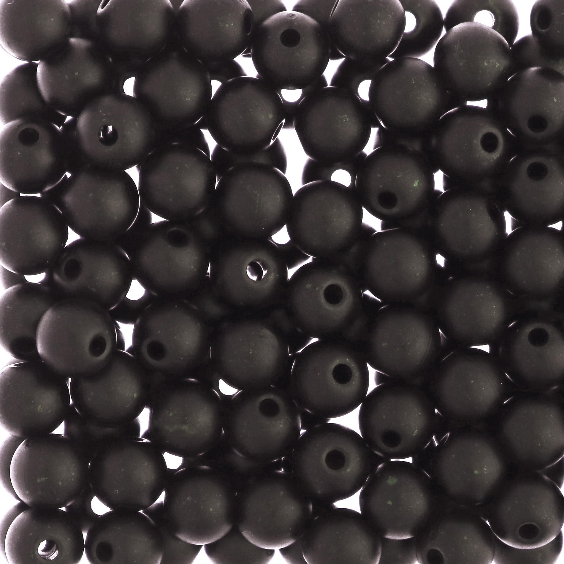 Confezione da 80 pezzi di Palline lisce opache in resina, da 6 mm., colore Marrone scuro