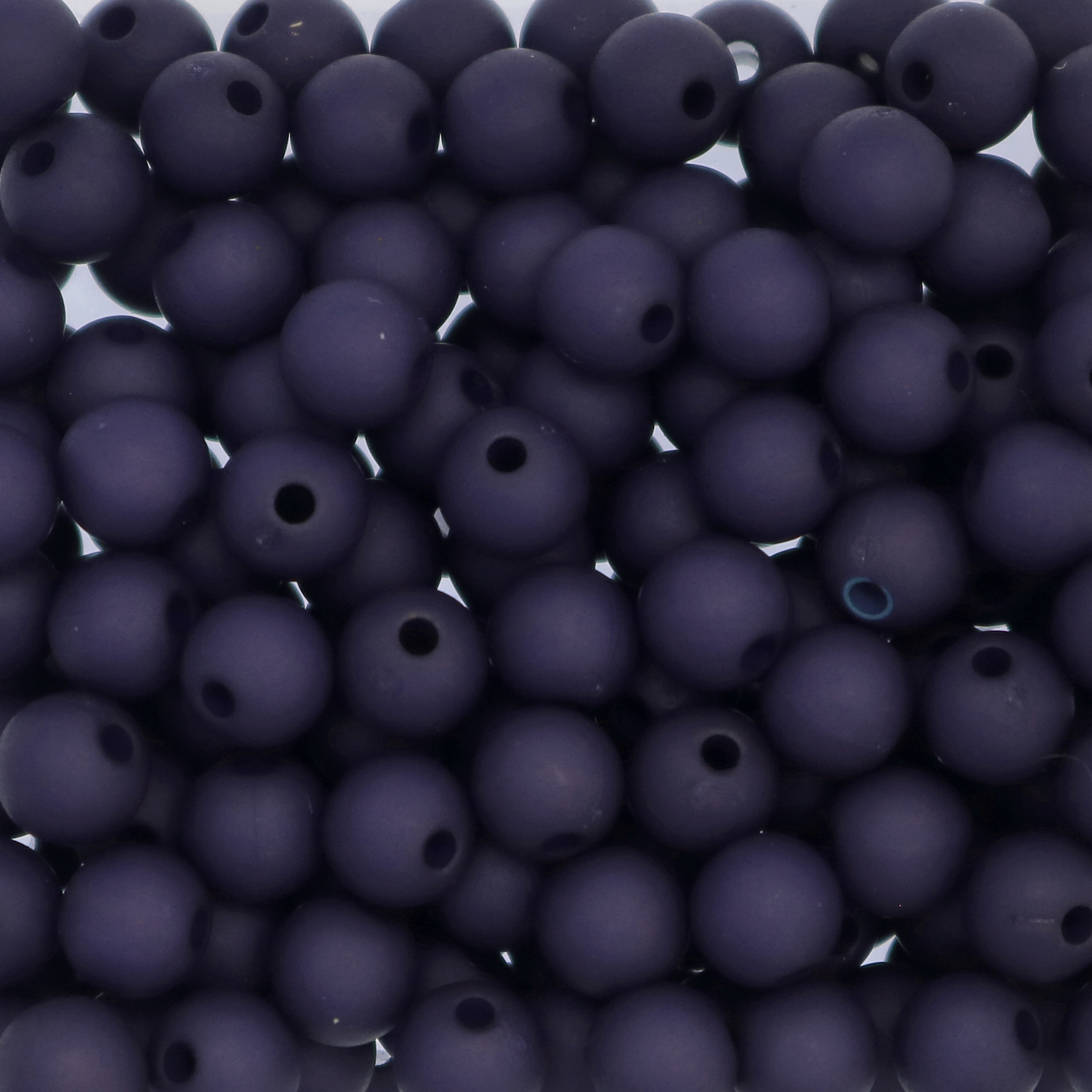 Confezione da 80 pezzi di Palline lisce opache in resina, da 6 mm., colore Blu Scuro