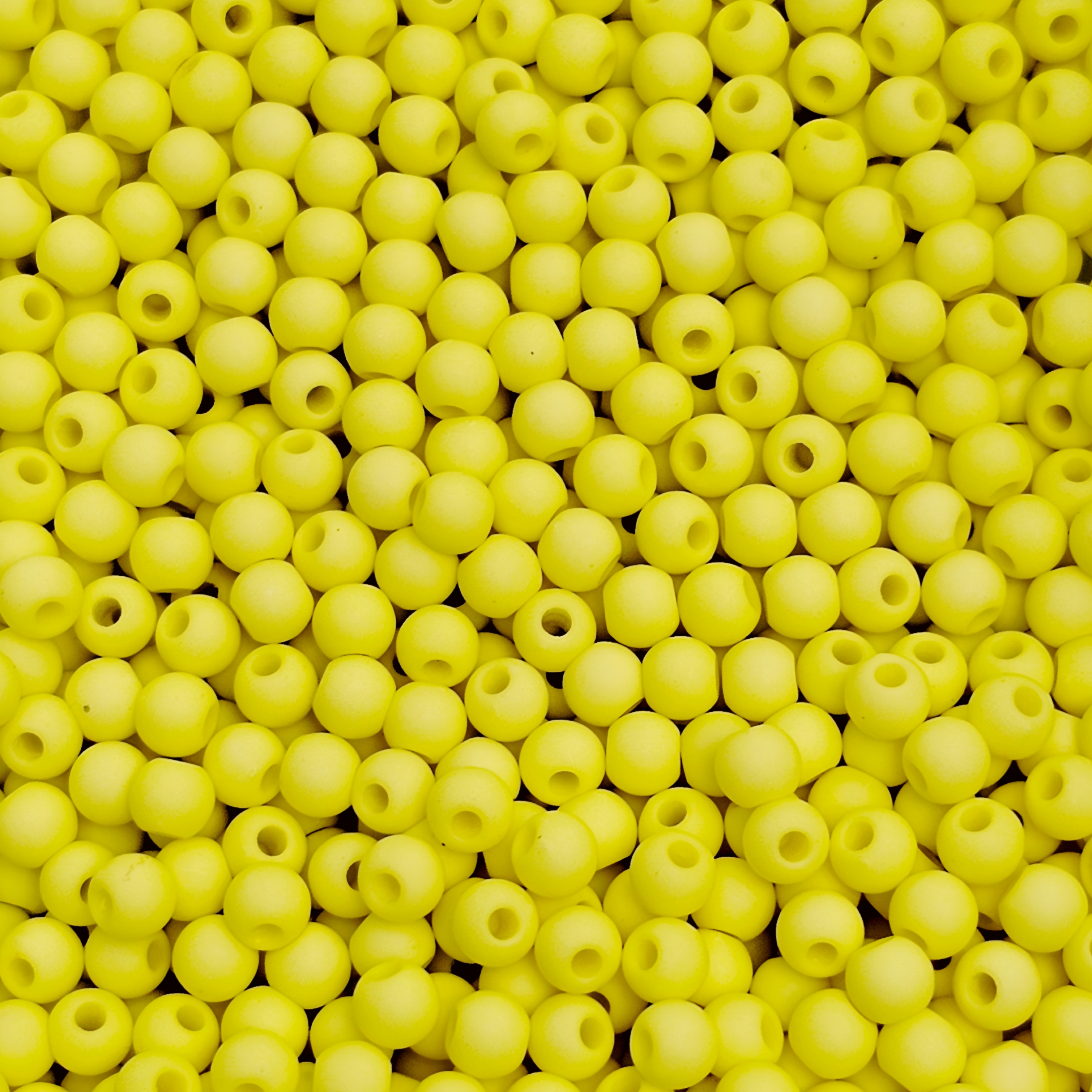 Confezione da 80 pezzi di Palline lisce opache in resina, da 6 mm., colore Giallo