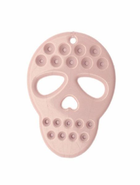 Teschio piatto, in resina, 41x54 mm., colore Rosa Antico