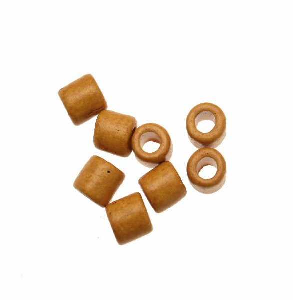 Distanziatori a tubo liscio, in ceramica, 10x11 mm., colore MOSTARDA