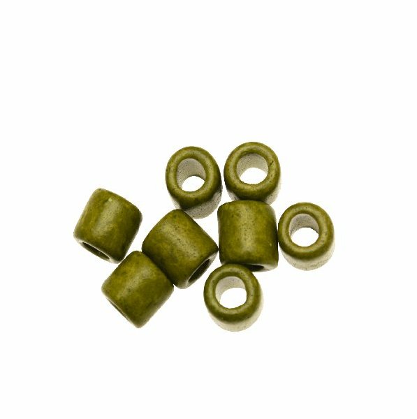 Distanziatori a tubo liscio, in ceramica, 10x11 mm., colore VERDE