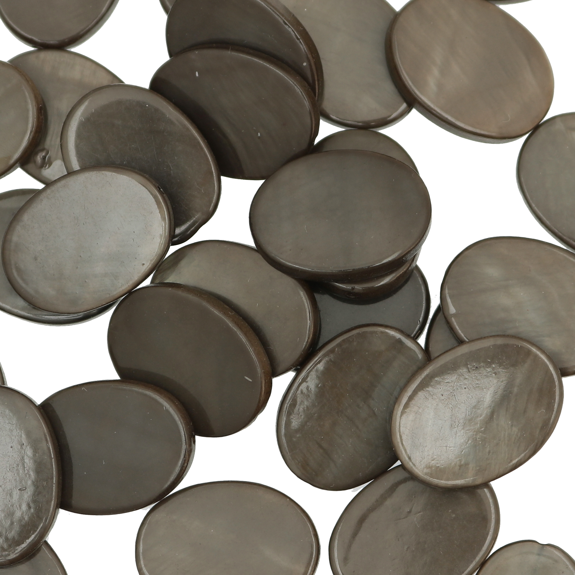 Ovale piatto in conchiglia con foro passante, colore Grigio scuro