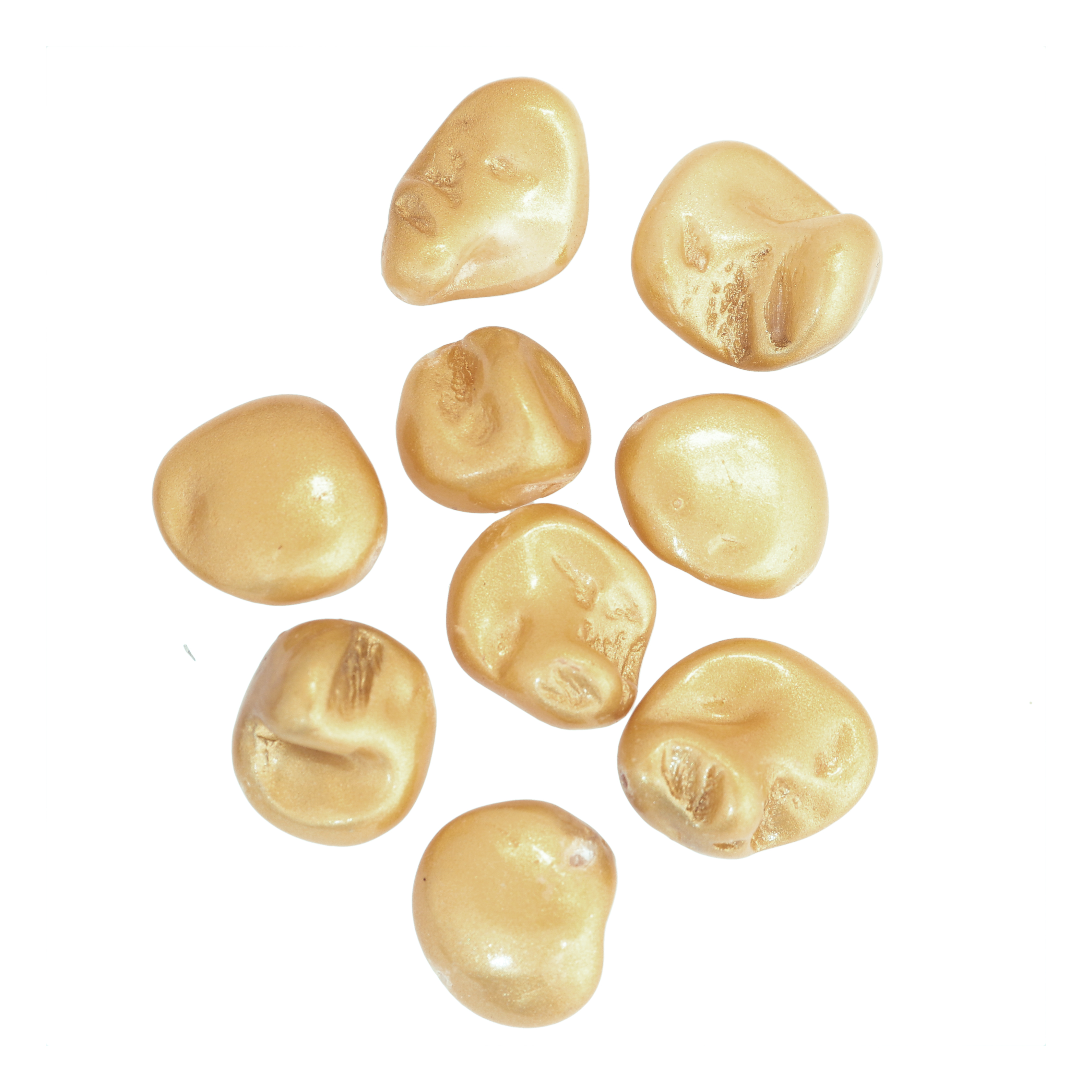 Sasso lucido in madreperla, 16 mm. circa, colore Giallo Oro