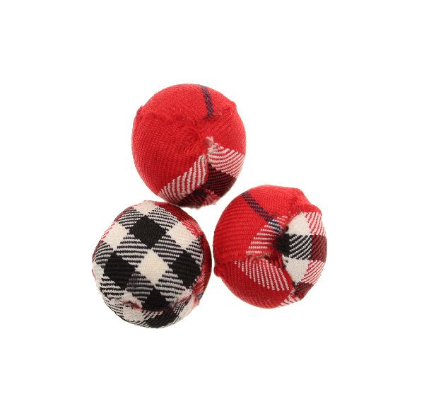 Palla in stoffa scozzese, color ROSSO