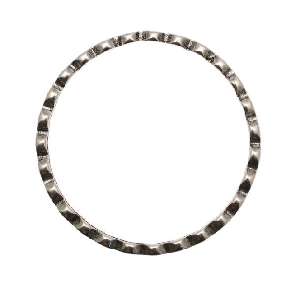 Base per bracciale a forma di cerchio, piatto, ad onde piccole, diametro 70 mm.