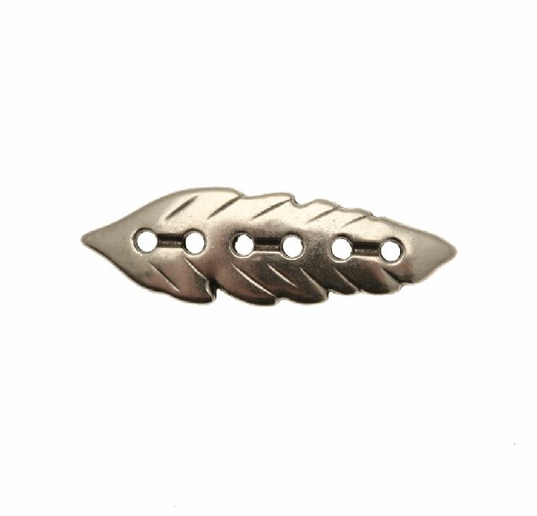 Elemento per bracciale, leggermente ricurvo, a forma di foglia