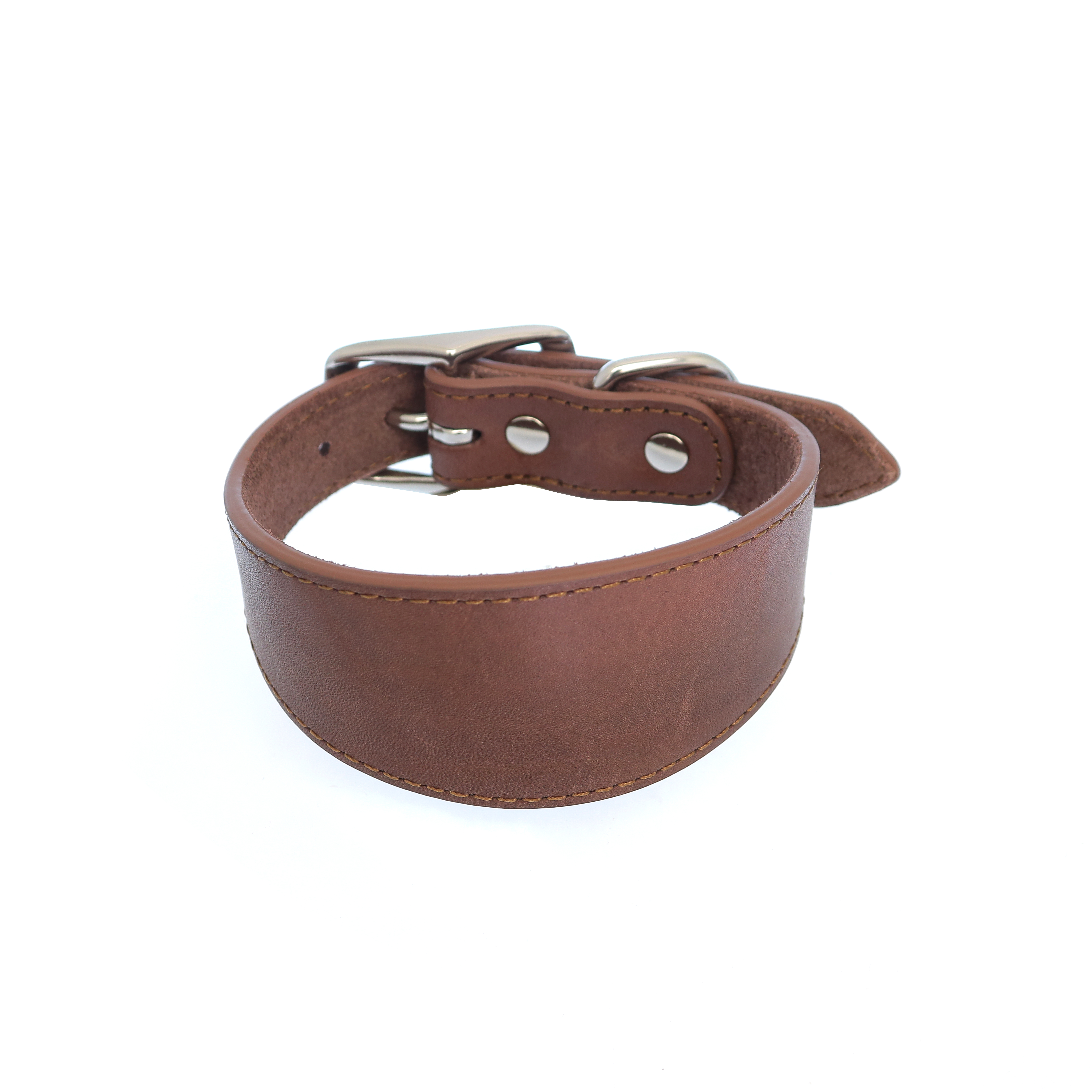 Collarino per cane in pelle robusta 28/35cm colore marrone