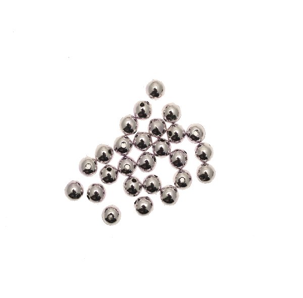 Distanziatore a palla liscia in resina galvanizzata, 4 mm. (CONFEZIONE DA 10 PZ)