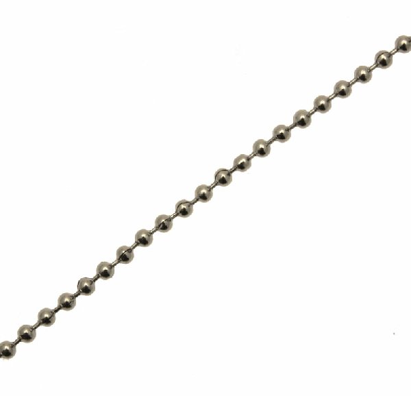 Catena a palline, in acciaio, spessore 2 mm.
