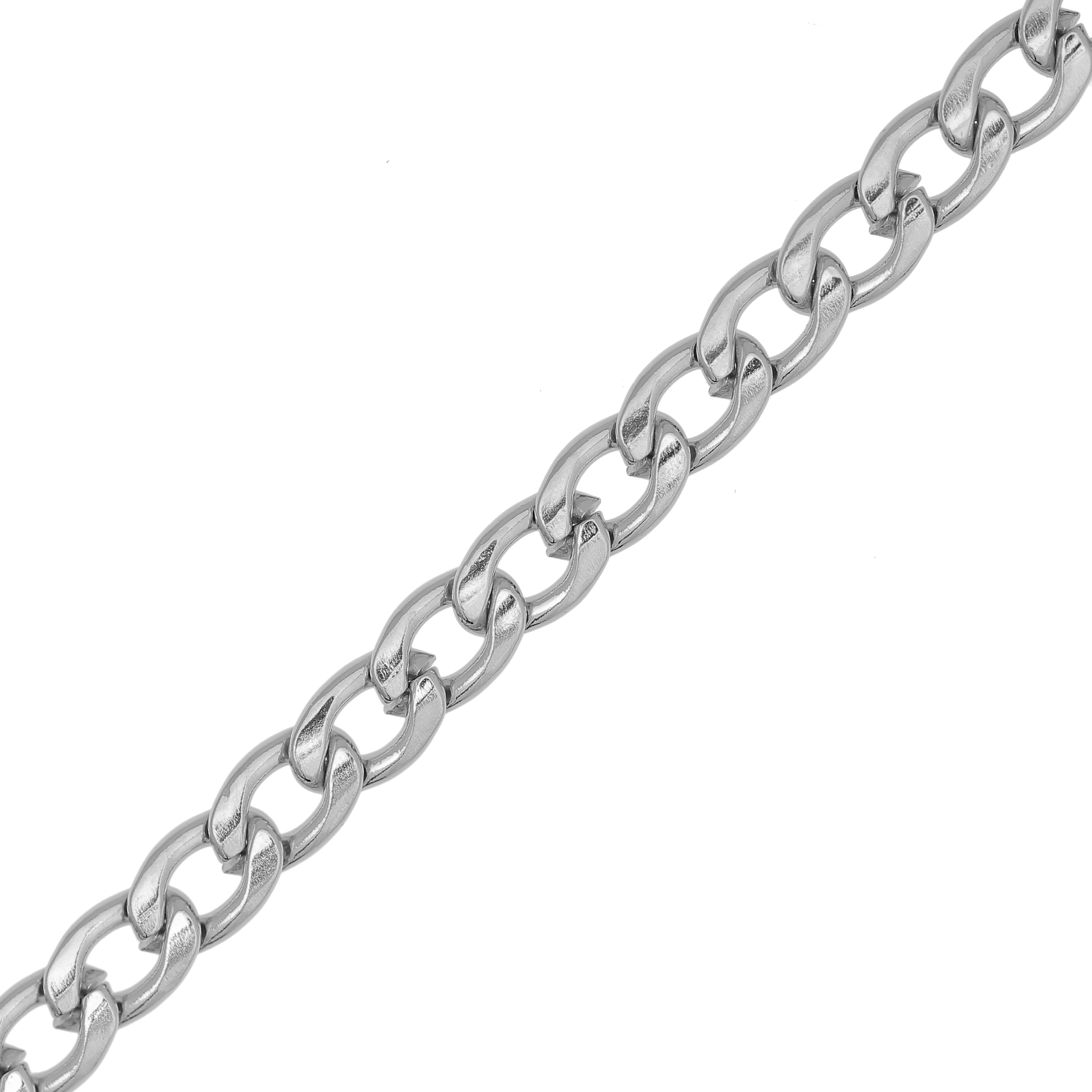 Catena grumetta piatta, in Acciaio, dimensione anello 6,5x4 mm