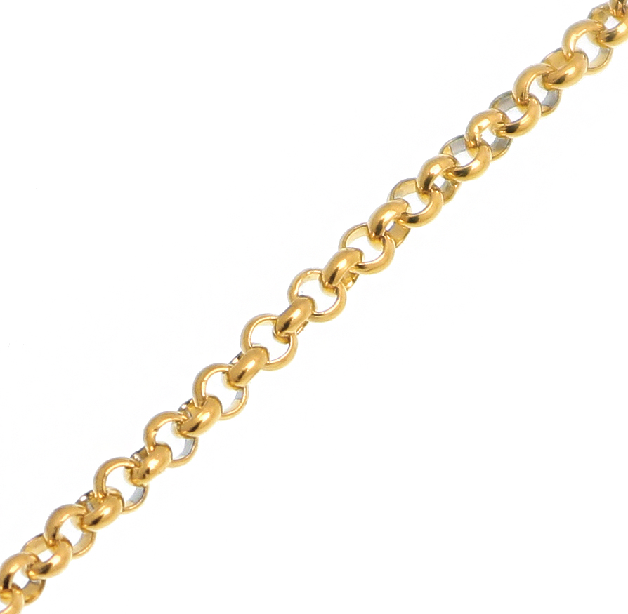 Catena tonda rollò, in acciaio, diametro dell'anello 2,3 mm.