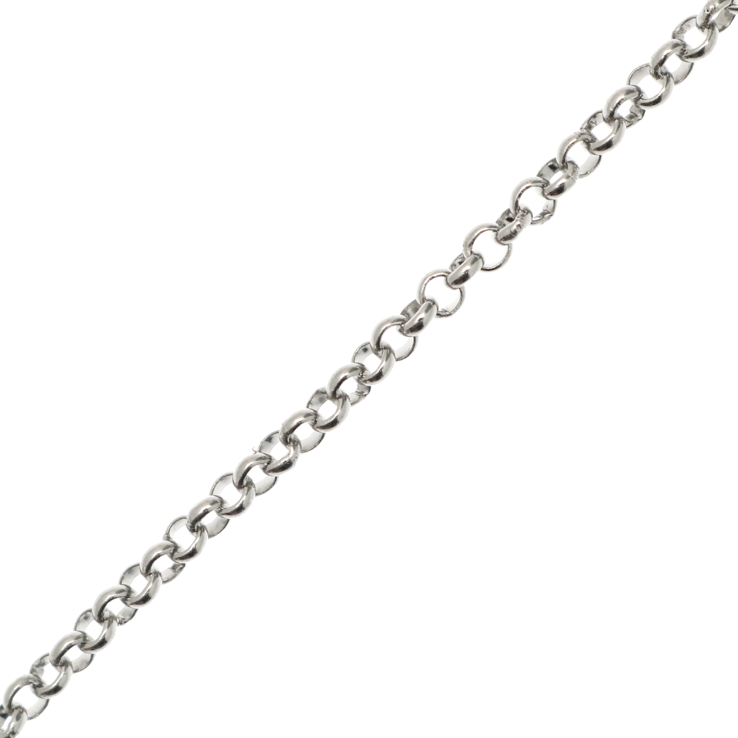 Catena tonda rollò, in acciaio, diametro dell'anello 3,0 mm.
