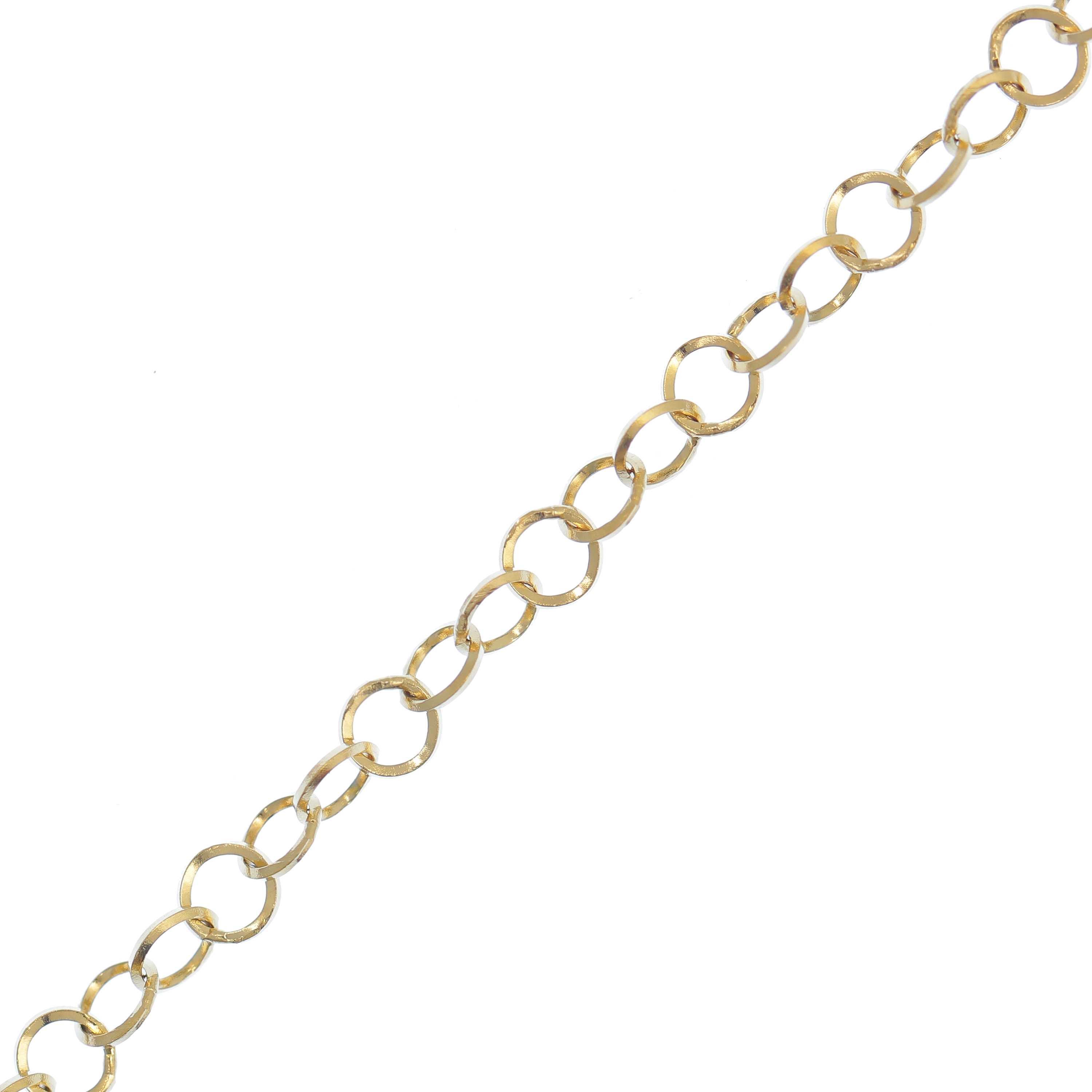 Catena ad anelli tondi piatti, in Acciaio, diametro dell'anello 3 mm.