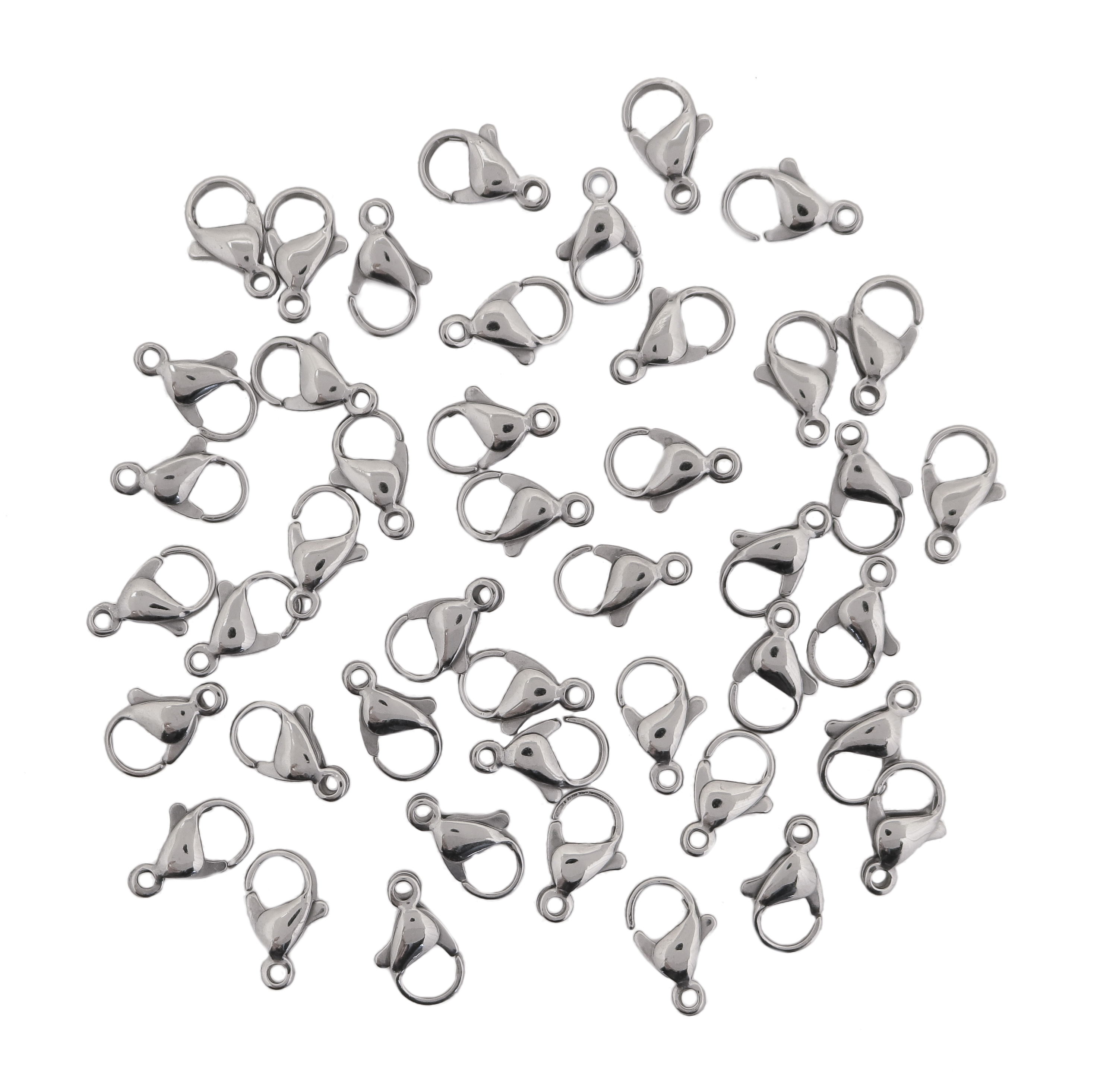 Confezione da 50 pezzi di moschettone, 12x7 mm., in Acciaio