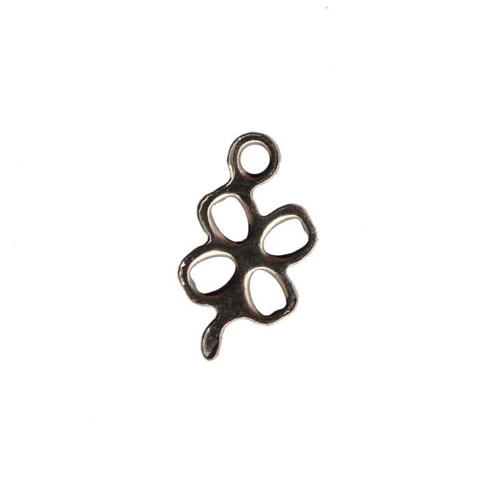 Ciondolo, in Acciaio, a forma di quadrifoglio, 6x12 mm.