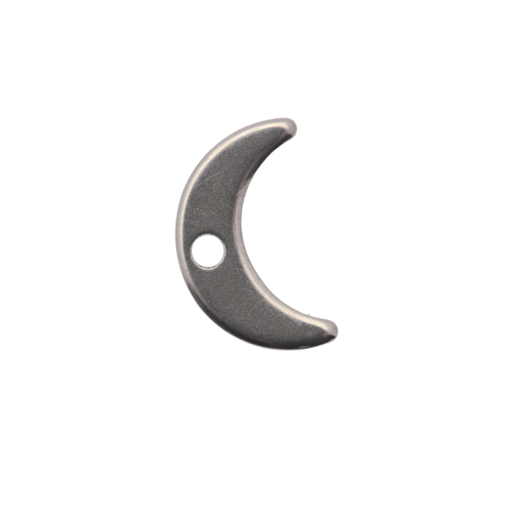 Ciondolo, in Acciaio, a forma di Luna, 7x11 mm.