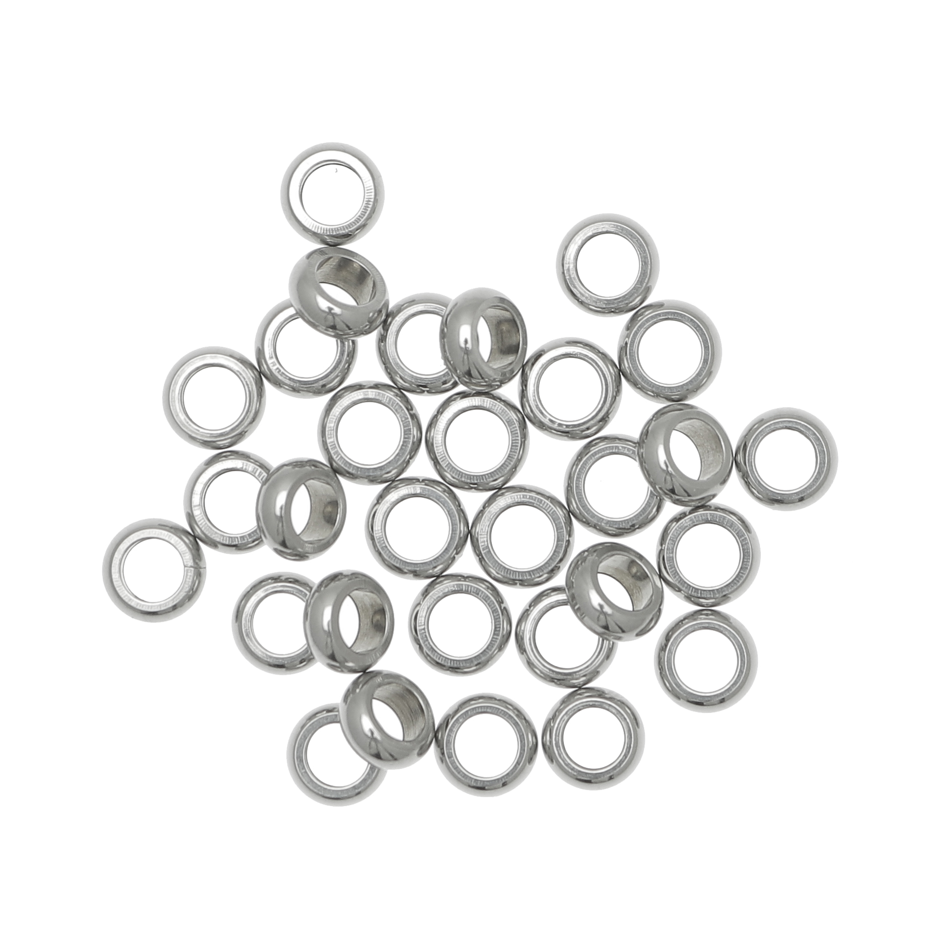 Distanziatore in acciaio a forma di anello tondo liscio, 6x1,9mm