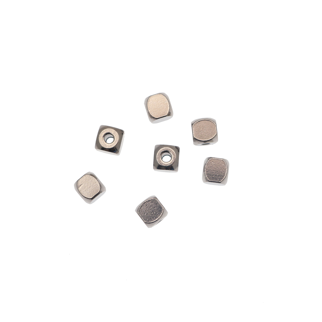 Distanziatore a cubo liscio, 5x5 mm., in Acciaio