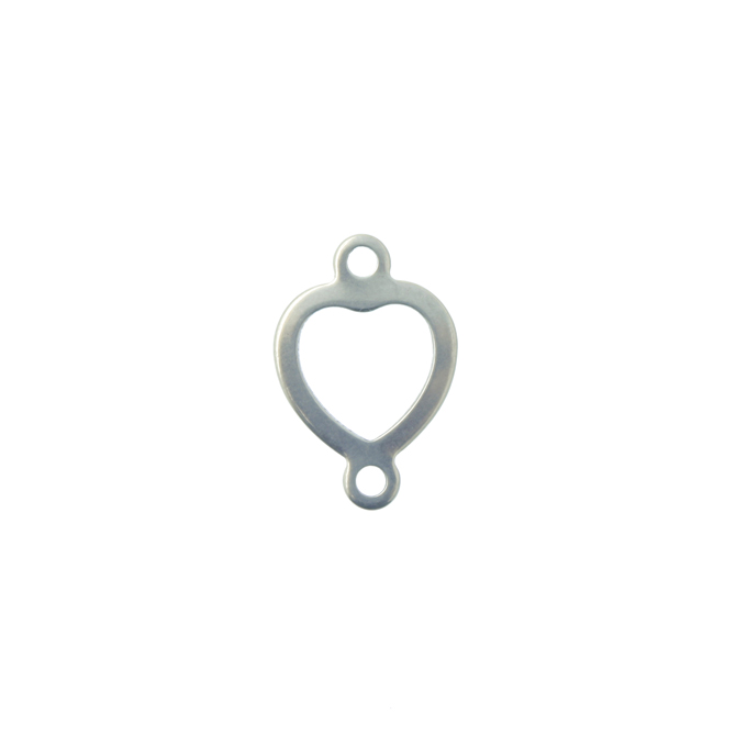 Elemento a doppio anello, in Acciaio, a cuore stilizzato, 11x17mm.